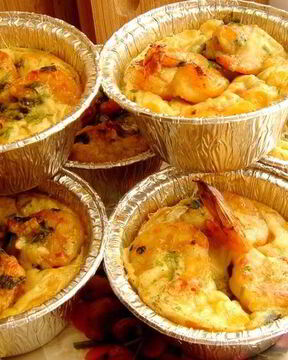 Клафути с креветками и сладкой кукурузой