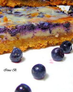 Барс с черникой и лимонным кремом