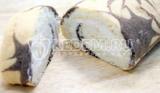 бисквитный рулет с кремом новогодний салют