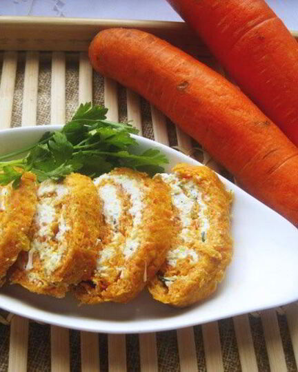 Рецепт морковных рулетиков с творожным кремом