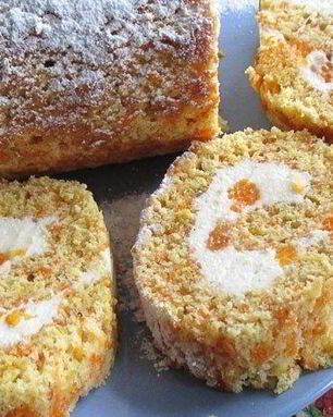 Рулет с творожным кремом