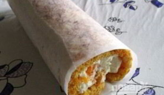 рулет с творожным кремом