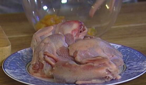 перепелки с виски и мармеладом