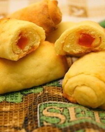 Рецепт творожных трубочек с мармеладом