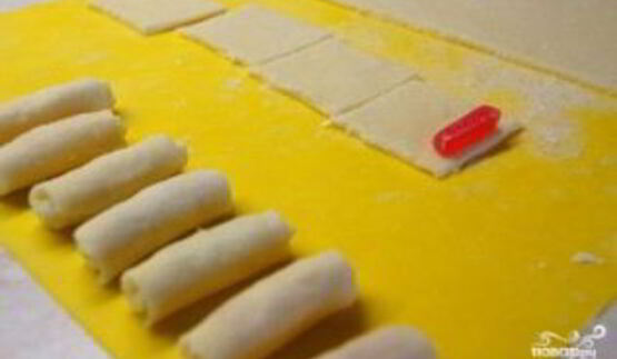 творожные трубочки с мармеладом