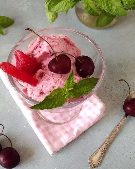 Рецепт ягодного мороженого с мятой