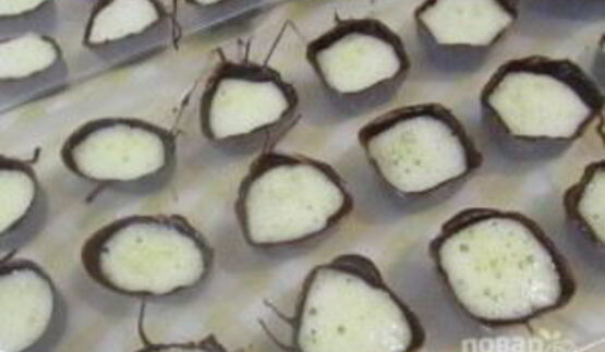 шоколадные конфеты с персиковым муссом