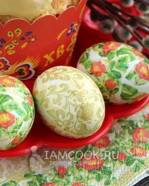 Декупаж пасхальных яиц