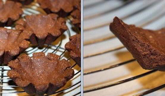 песочные шоколадные корзиночки