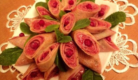 блинчики с ягодным суфле