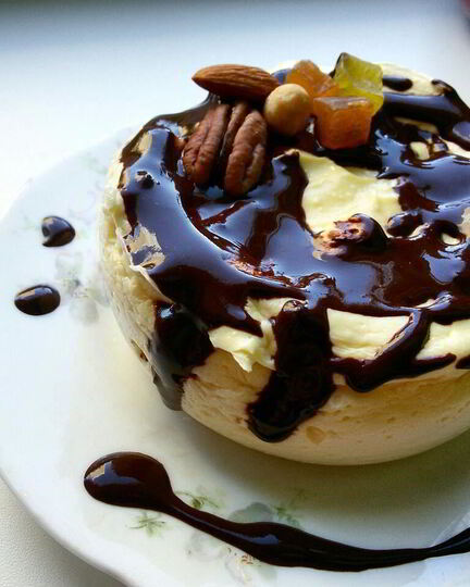 Рецепт творожного суфле-чизкейка в микроволновке