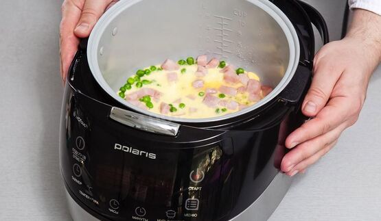 яичное суфле с ветчиной в мультиварке