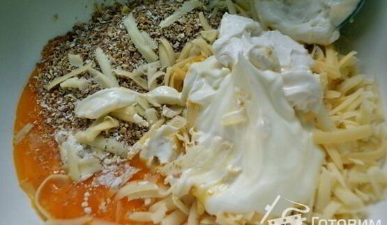 жюльен-суфле с языком и кабачком