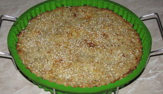 драники с грибами и кунжутом, запеченные в духовке