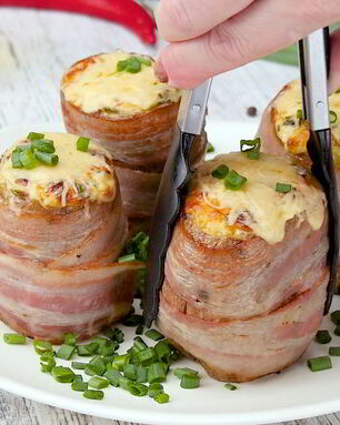 Картофель в беконе с сырной начинкой