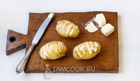 картошка-гармошка с сыром в духовке