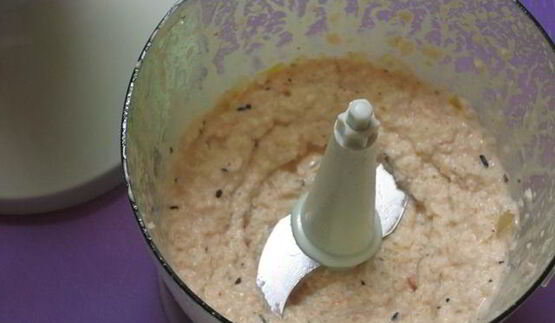 красный рис с креветочным кремом