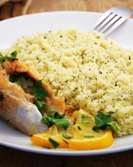Рецепт кускуса с запеченной форелью