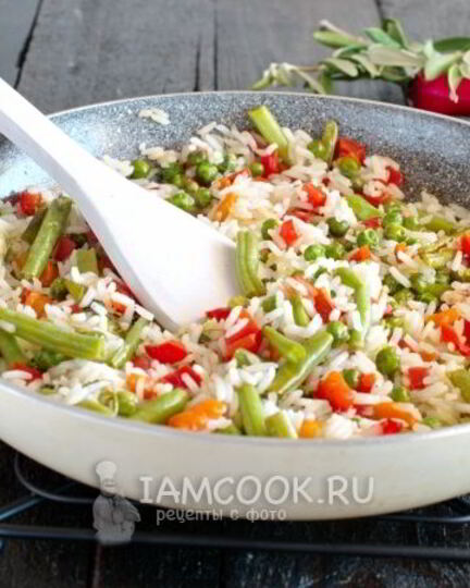Рецепт постного риса с овощами