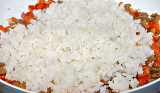 рис с грибами