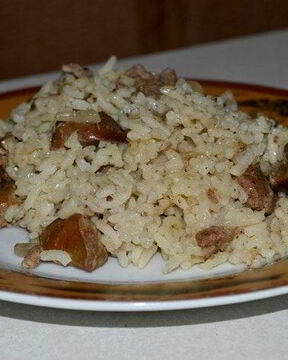 Рис с куриной печенью
