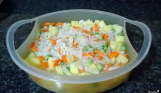 рис с овощами в пароварке