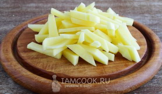 жареная картошка с мясом и грибами