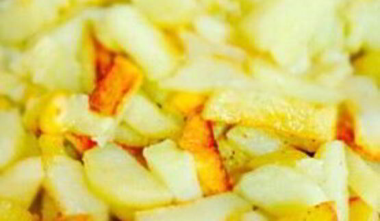 жареная картошка с шампиньонами