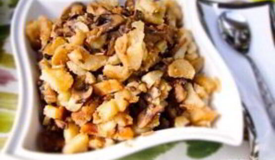 жареная картошка с шампиньонами