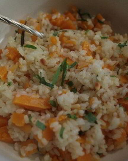 Рецепт зимнего риса с тыквой и кедровыми орехами