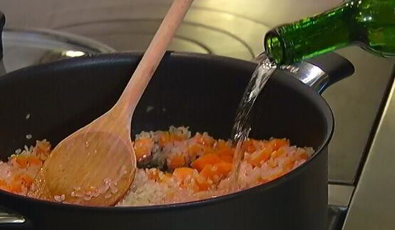 зимний рис с тыквой и кедровыми орехами