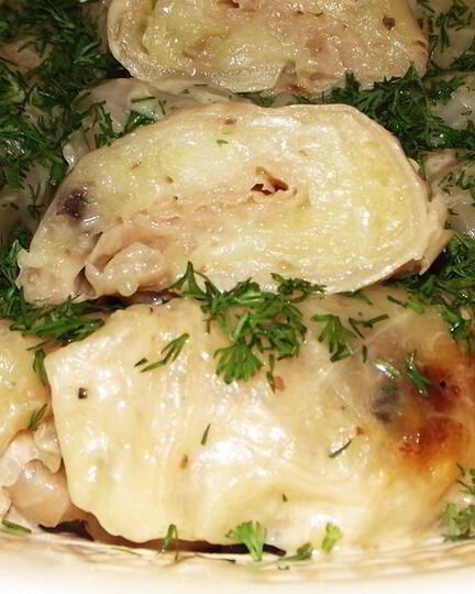 Рецепт голубцов с картофелем и грибами