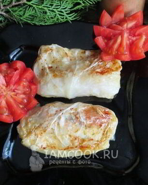 Голубцы с сосисками и сыром