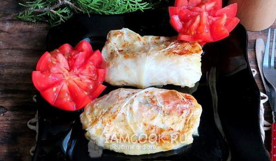 голубцы с сосисками и сыром