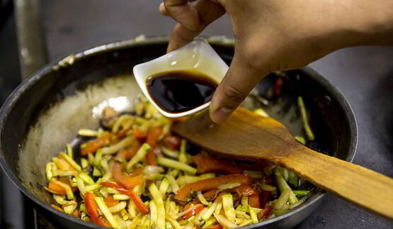 гречневая лапша с кальмарами