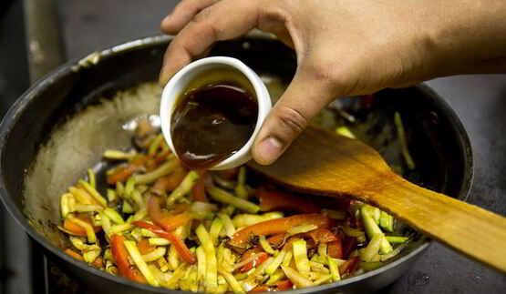 гречневая лапша с кальмарами