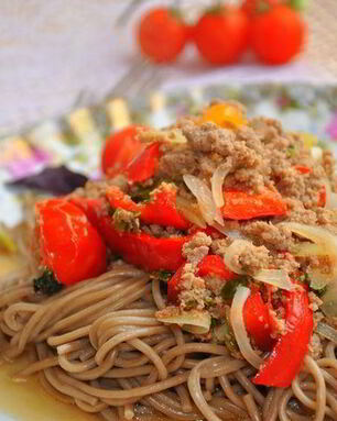 Гречневая лапша с овощами