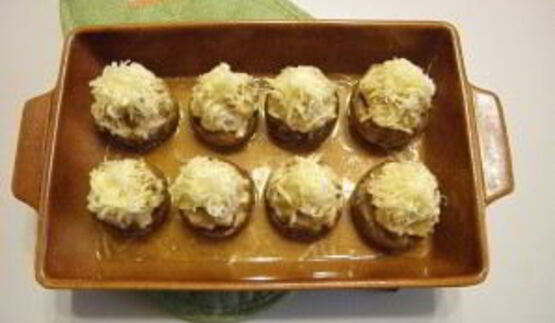 фаршированные шампиньоны в духовке с сыром