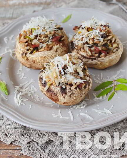 Рецепт грибов, фаршированных рисом