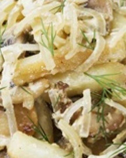 Рецепт грибов с картофелем и сметаной