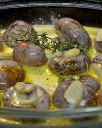 Рецепт грибов в сливочном соусе