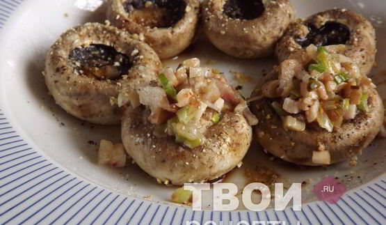 шампиньоны фаршированные ветчиной