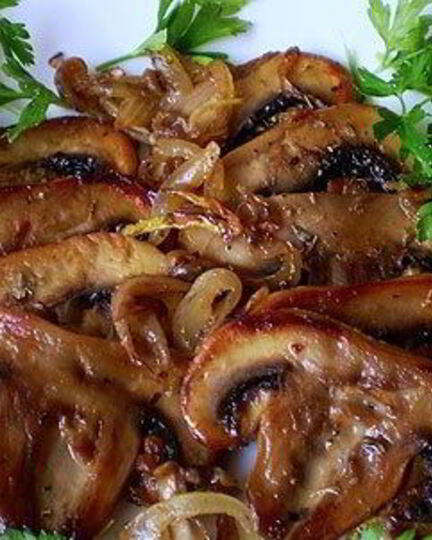 Рецепт шампиньонов жареных с луком