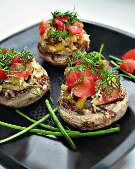 Рецепт запеченных фаршированных шампиньонов