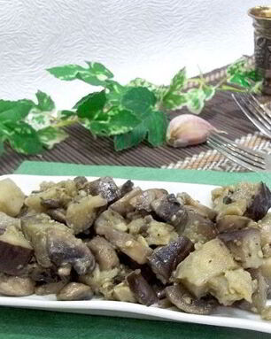 Жареные грибы с баклажанами