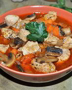 Гуляш из кролика с грибами