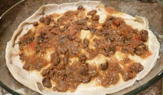 лазанья с фаршем и грибами