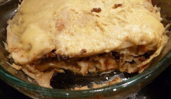 лазанья с фаршем и грибами