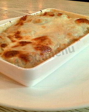 Лазанья с куриным филе и грибами