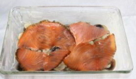 лазанья с лососем